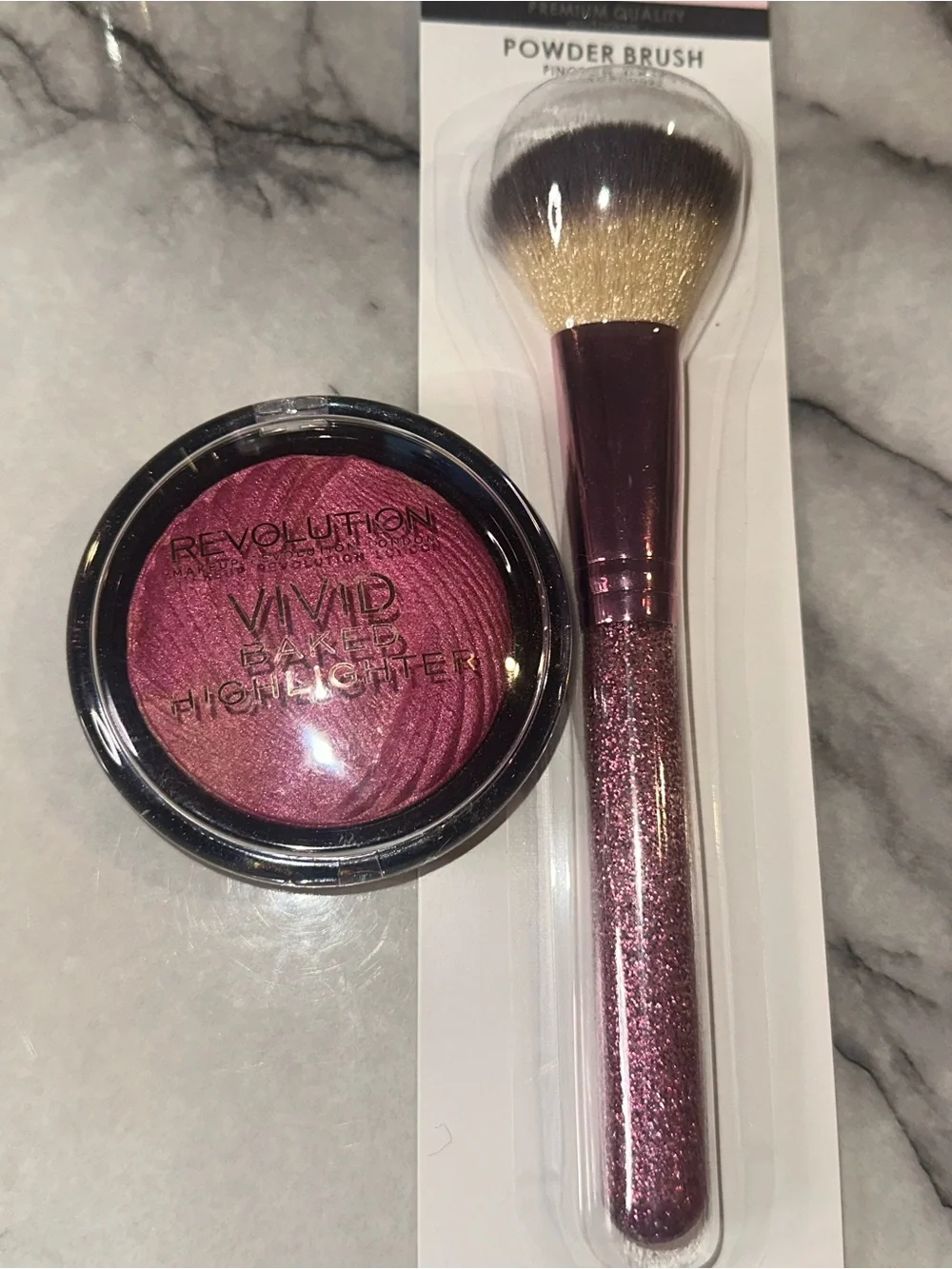 Revolution Pink Metallic Makeup Set with Rose Gold Accents bundle